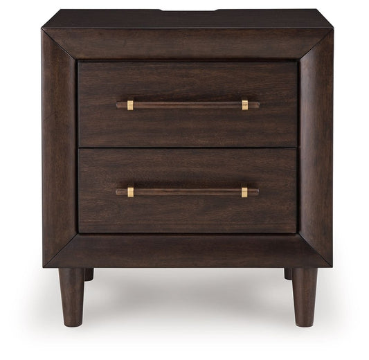Dantenton - Two Drawer Night Stand - Merlot