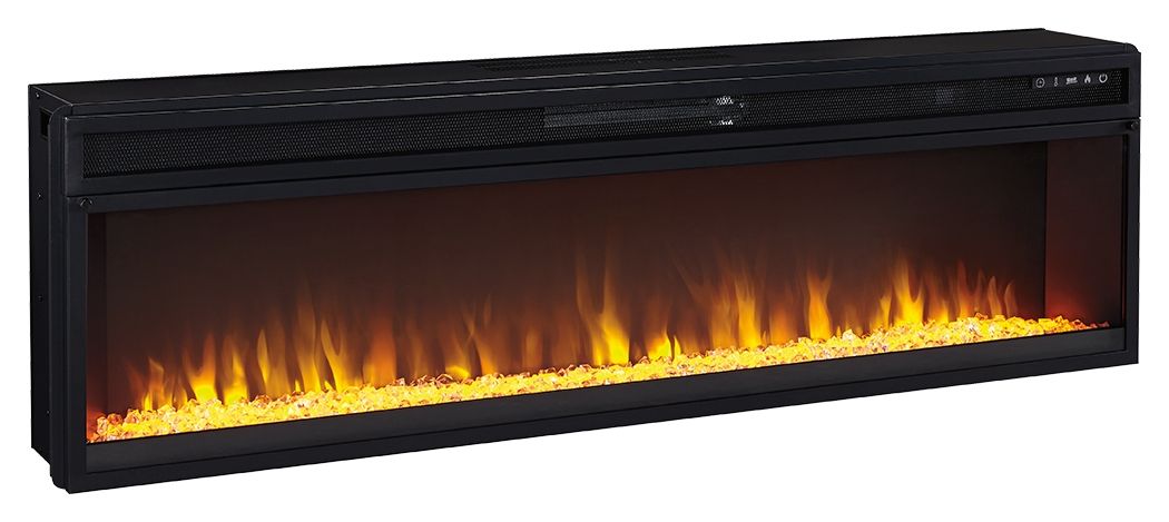 Naydell - 92" TV Stand with Wide Fireplace Insert - Gray