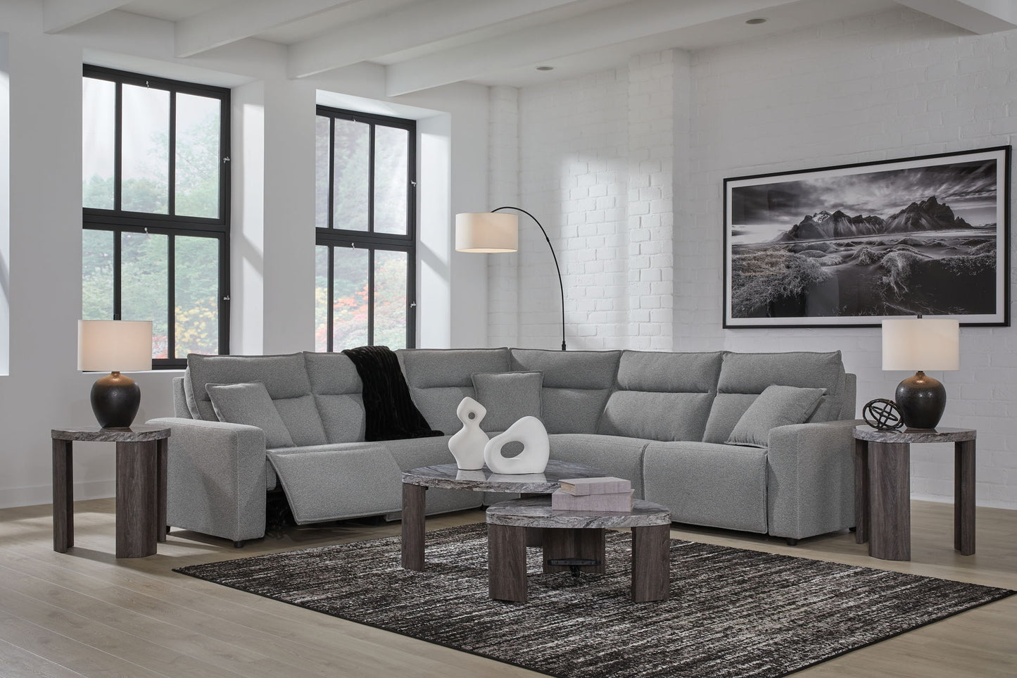 ModMax II - Salt And Pepper - Reclining Sectional