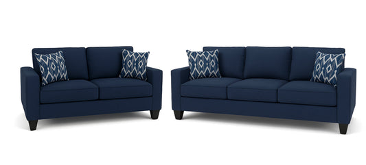 Nixon Blue Sofa & Love Set