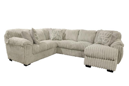 Beige sectional sofa on a white background