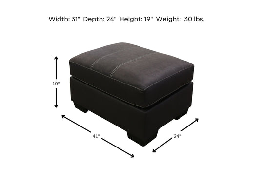 Maverick Black Ottoman