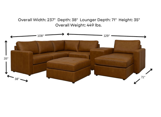 Eternity Caramel Sectional Set