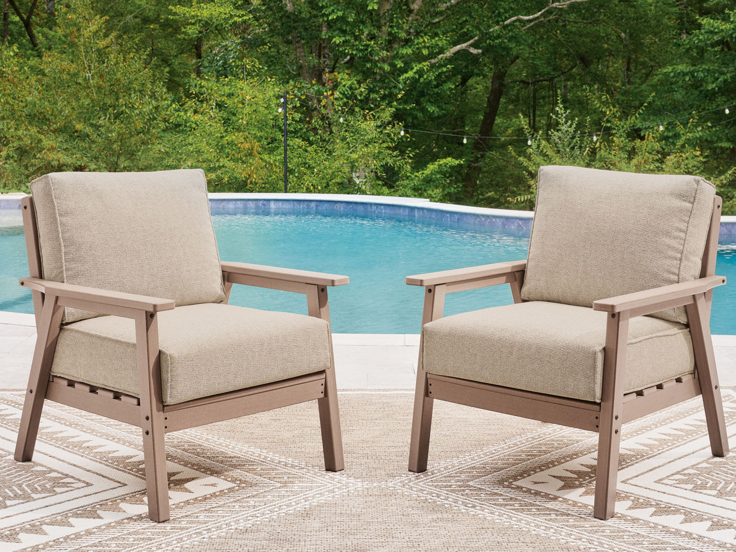 Grover Beach - Lounge Chair With Cushion (Set of 2) - Driftwood