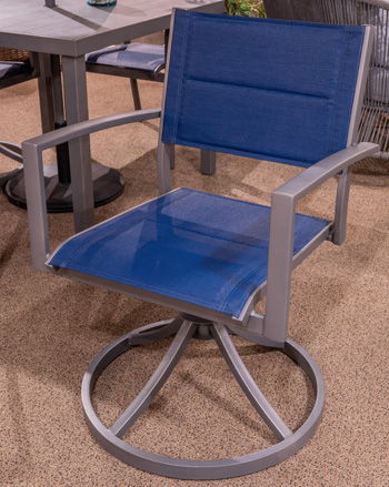 Rocky Creek - Sling Swivel Chair (Set of 2) - Blue / Gray