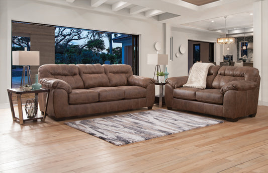 Maverick Brown Sofa & Love Set