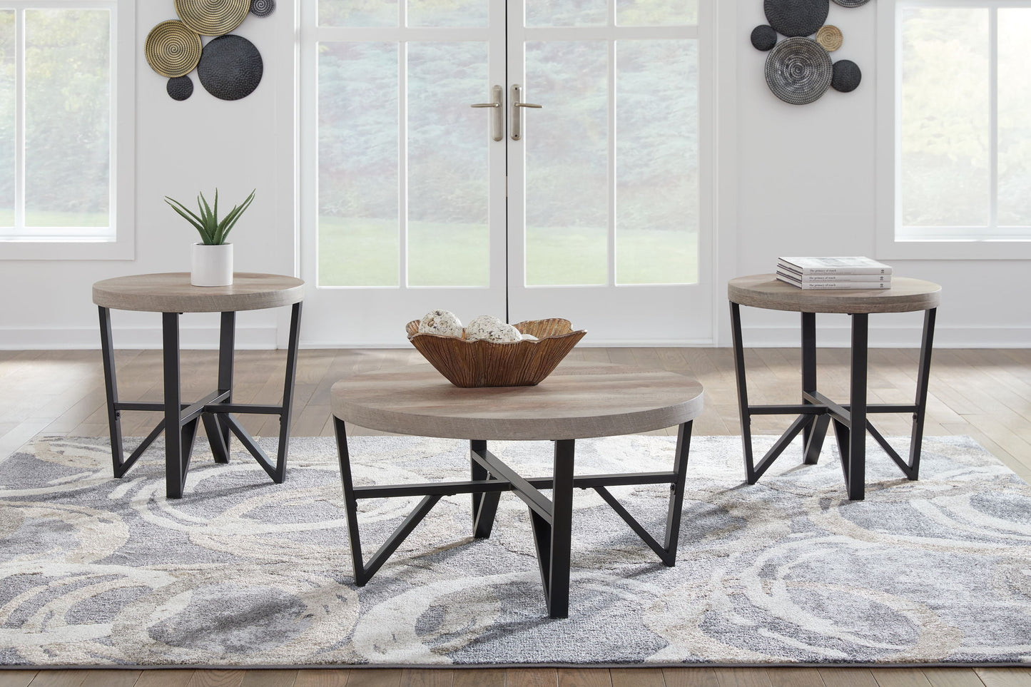 Deanlee - Occasional Table Set (Set of 3) - Grayish Brown / Black