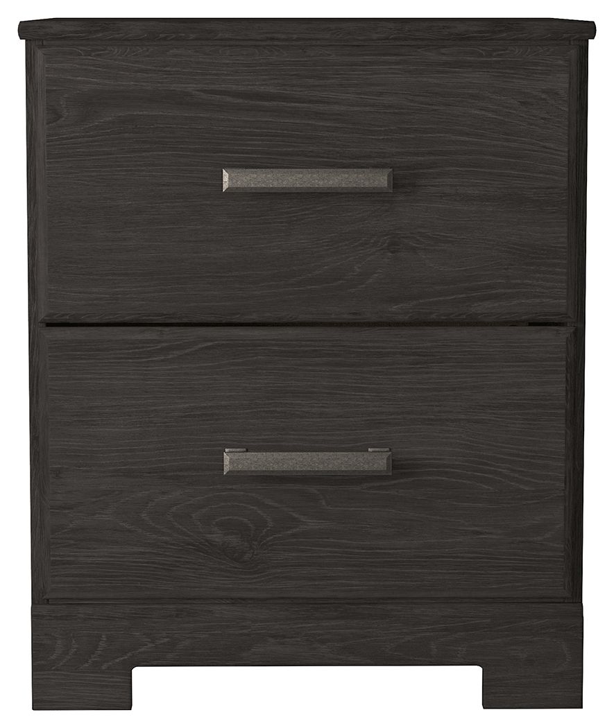 Belachime - Two Drawer Night Stand - Charcoal