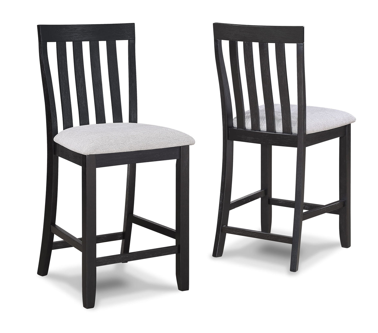 Delfin - Counter Height Chair (Set of 2) - Light Gray / Black