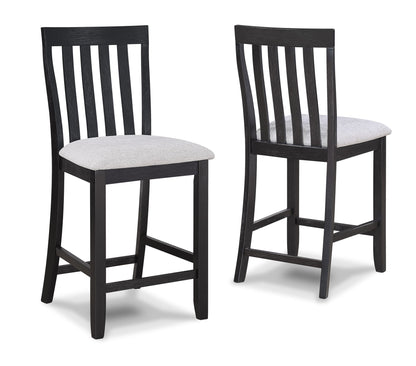 Delfin - Counter Height Chair (Set of 2) - Light Gray / Black
