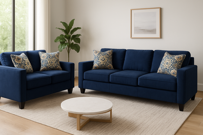 Nixon Midnight Sofa & Love Set