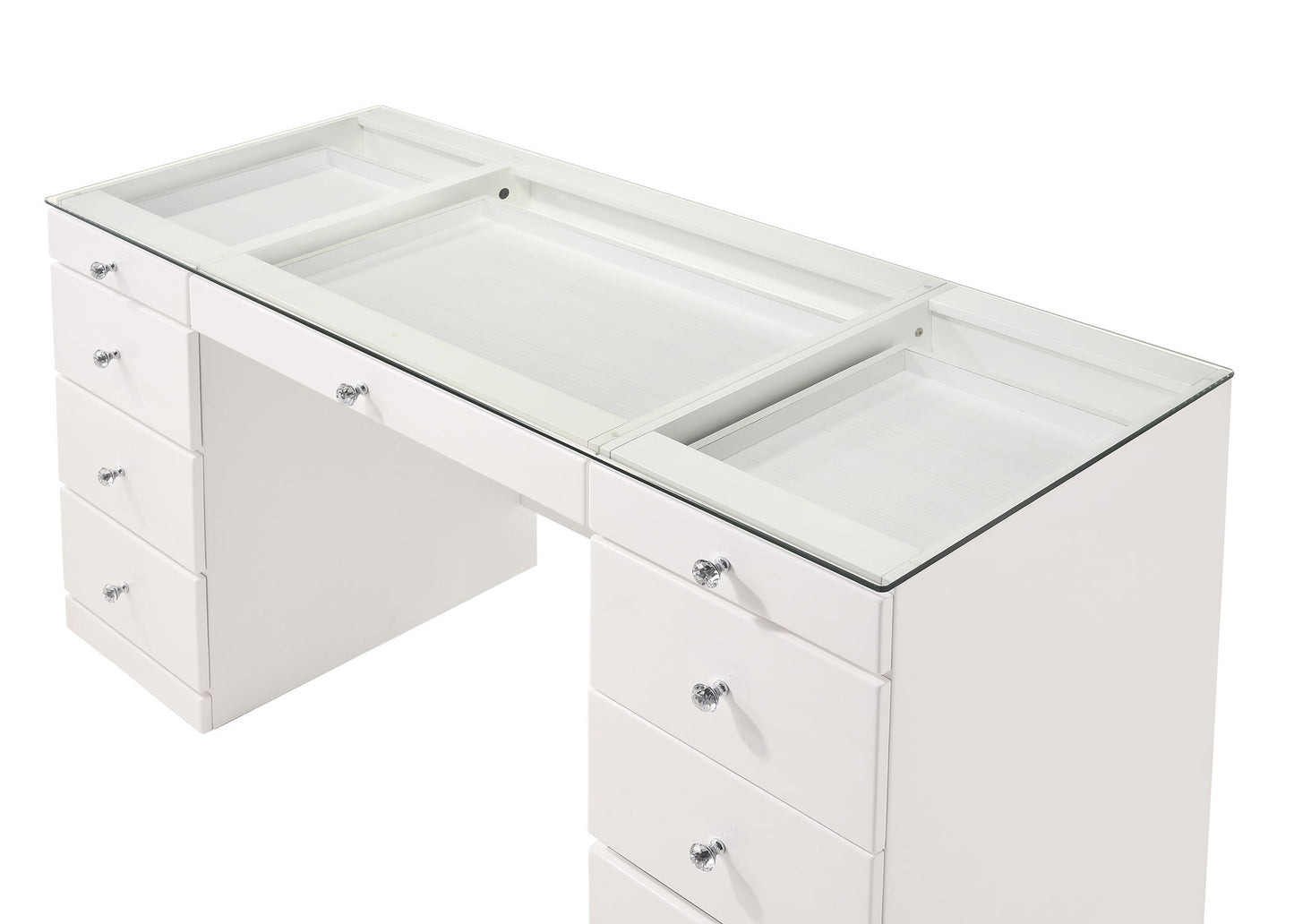 Avery - Vanity Set (With LED Luxo Mirror) - White
