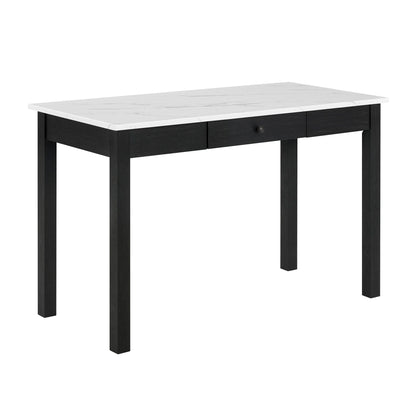 Rylee - Faux Marble Desk - Black / White