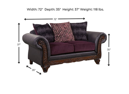 Vex Eggplant Loveseat