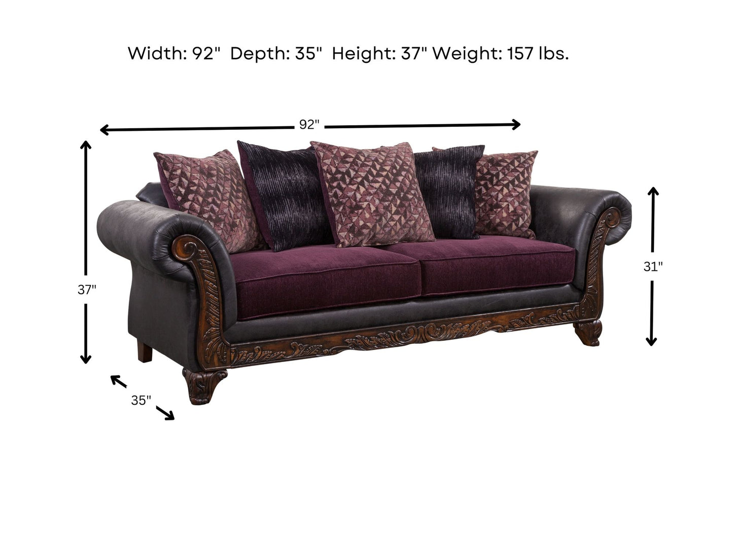 Vex Eggplant Sofa