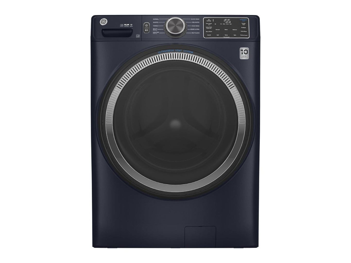 GE 4.8 Cubic Foot Front Load Washer - Sapphire Blue