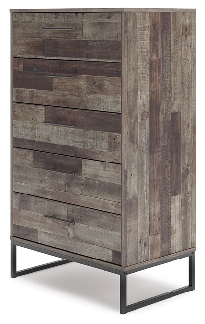 Neilsville - Five Drawer Chest - Black / Gray