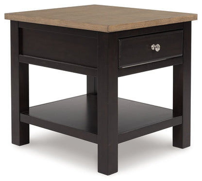Drazmine - Rectangular End Table - Brown