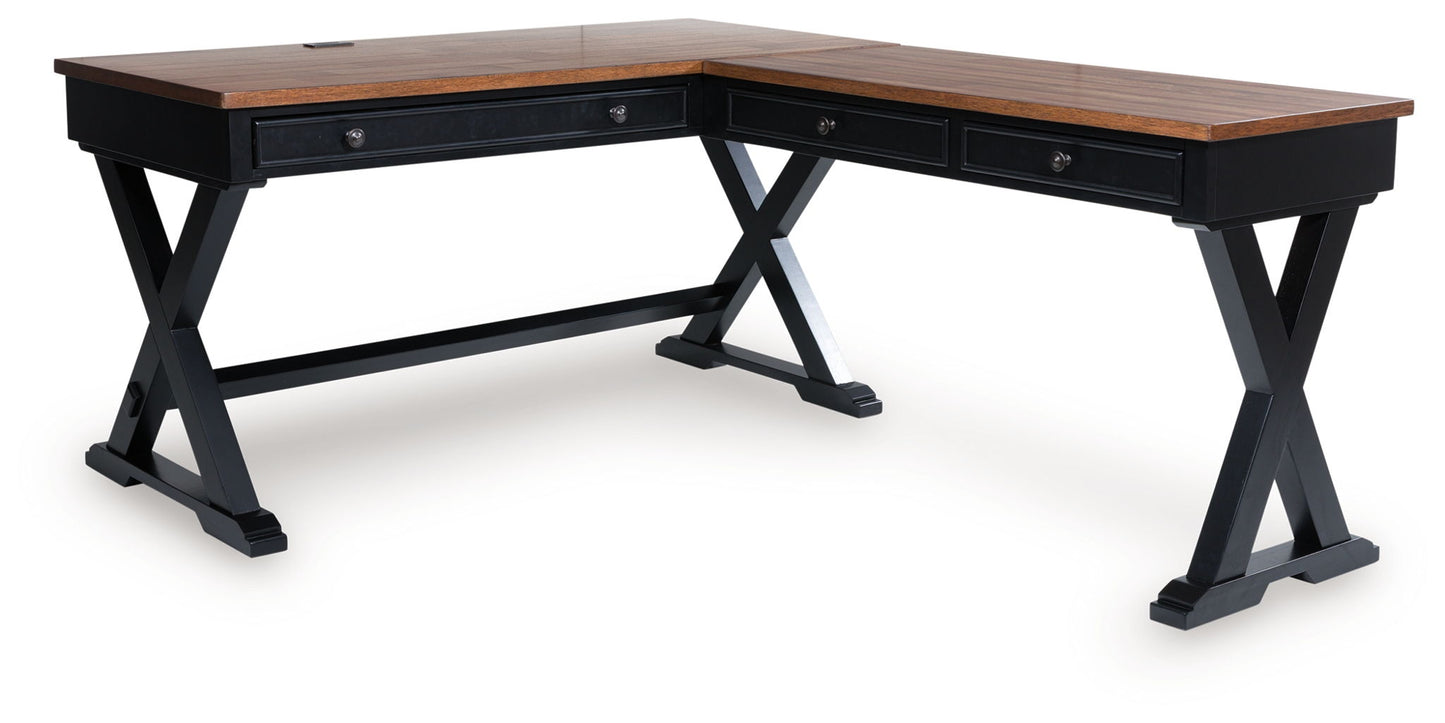 Wildenauer - Home Office Desk And Return - Brown / Black