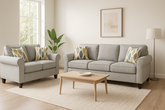 Bodrum Grey Sofa & Loveseat Set