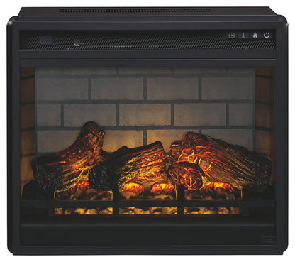 Trinell - 63" TV Stand With Glass/Stone Fireplace Insert - Brown