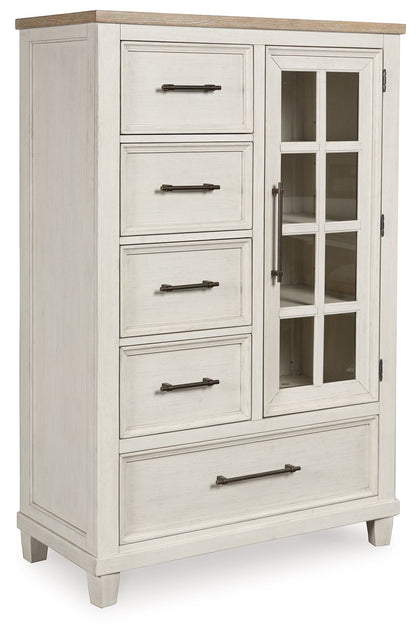 Shaybrock - Door Chest - Antique White / Brown