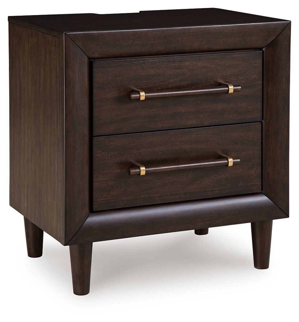 Dantenton - Two Drawer Night Stand - Merlot