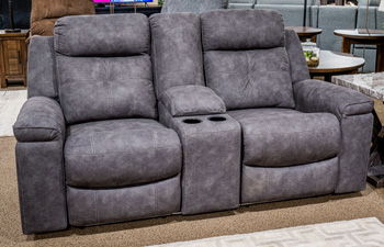 Brysonview - Double Reclining Loveseat With Console - Charcoal