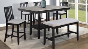 Delfin - Counter Height Chair (Set of 2) - Light Gray / Black