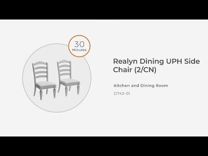 Realyn - Dining UPH Side Chair (Set of 2) - Ladderback - Chipped White